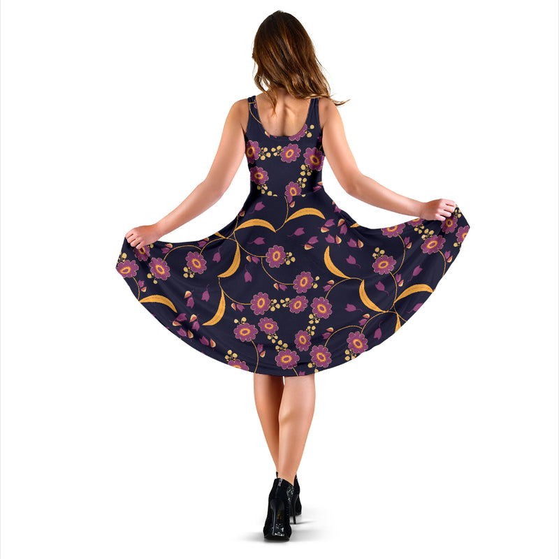 Anemone Pattern Print Design AM012 Midi Dress