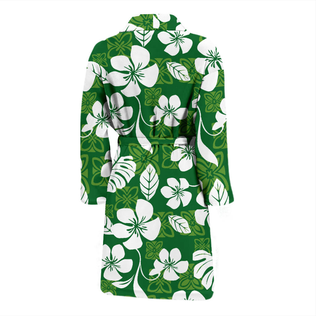Hawaiian Themed Pattern Print Design H016 Men Bathrobe