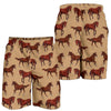 Brown Horse Print Pattern Mens Shorts