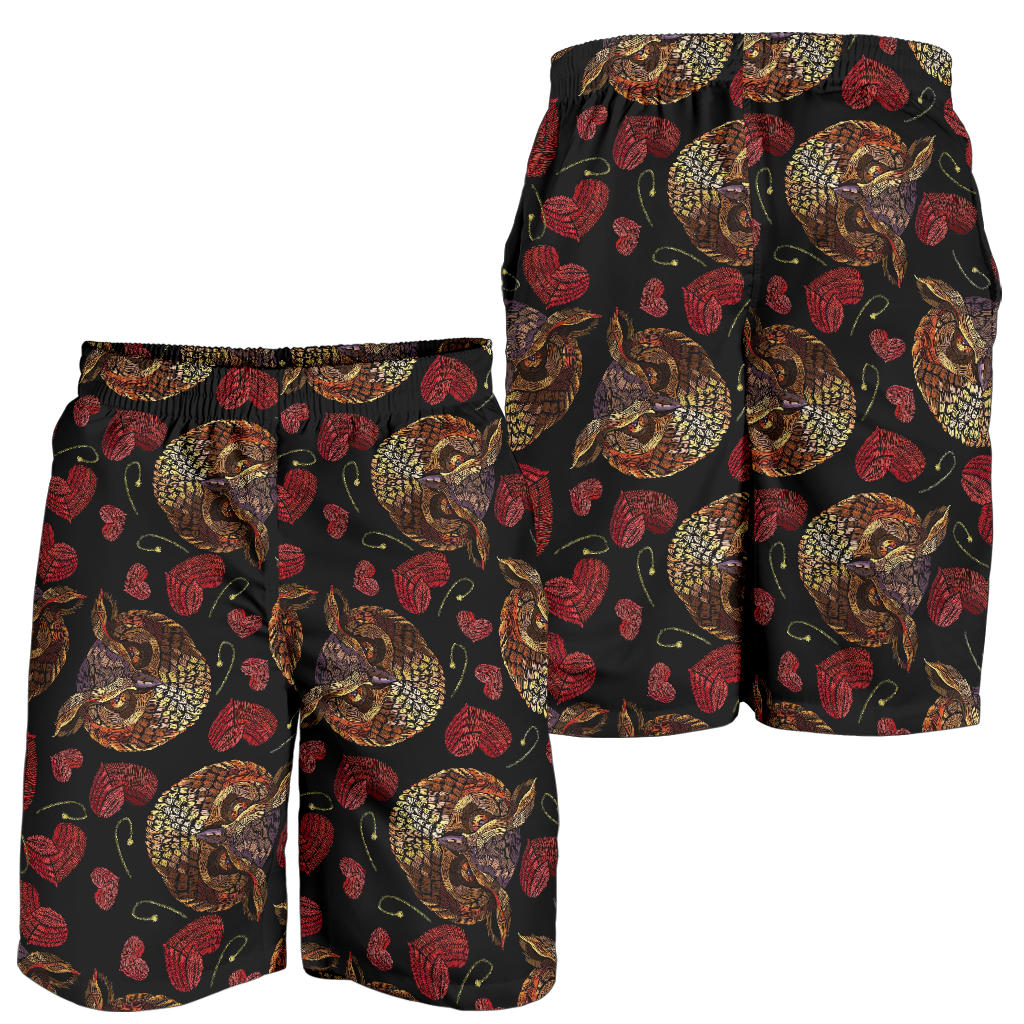 Owl Pattern Print Design A08 Mens Shorts