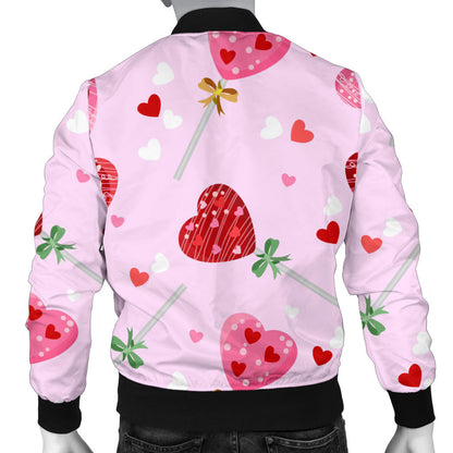 Lollipop Pattern Print Design LL07 Men Bomber Jacket