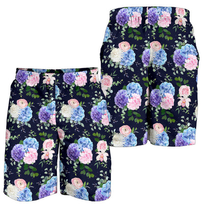 Hydrangea Pattern Print Design HD01 Mens Shorts
