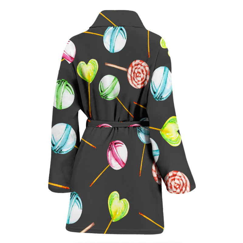 Lollipop Pattern Print Design LL02 Women Bathrobe