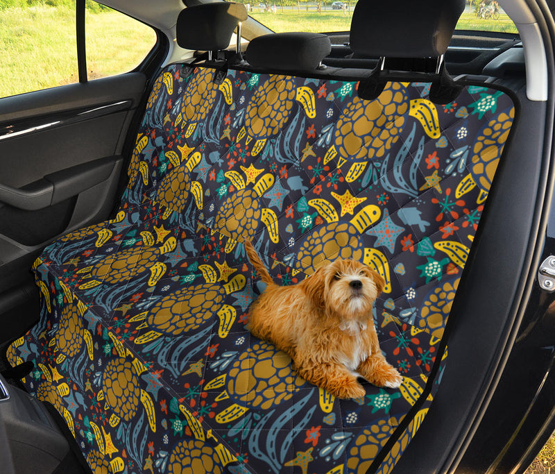 Sea Turtle Pattern Print Design T03 Rear Dog  Seat Cover