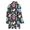 Donut Unicorn Pattern Print Design DN09 Women Bathrobe