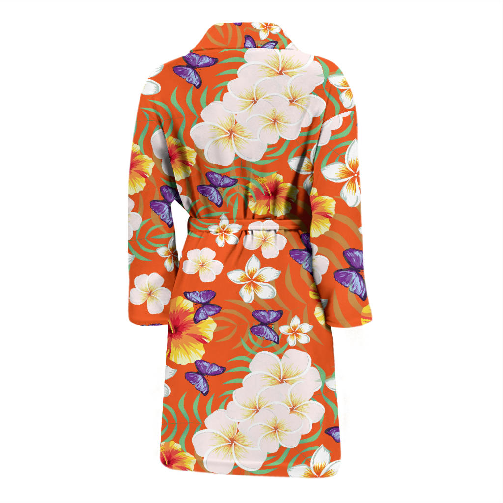 Tropical Flower Pattern Print Design TF027 Men Bathrobe