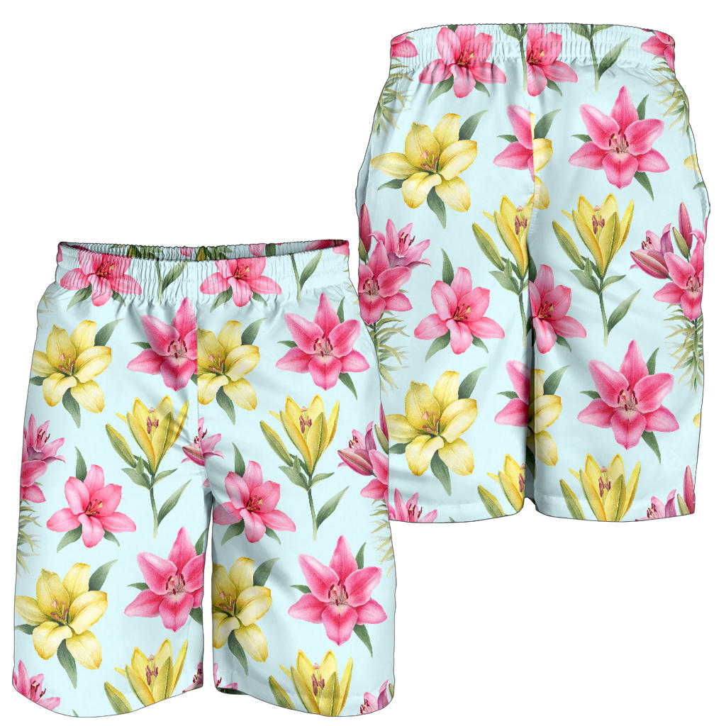 Lily Pattern Print Design LY010 Mens Shorts