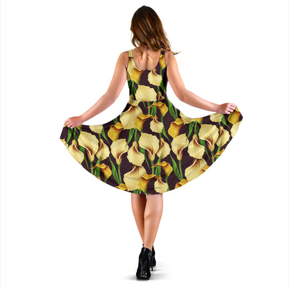 Lily Pattern Print Design LY013 Midi Dress