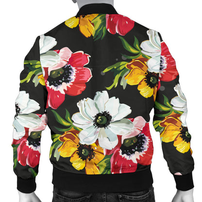 Anemone Pattern Print Design AM07 Men Bomber Jacket