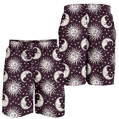 Sun Moon Face Mens Shorts