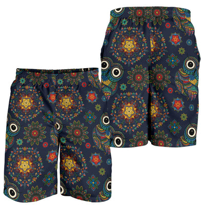 Owl Boho Style Pattern Print Design A04 Mens Shorts