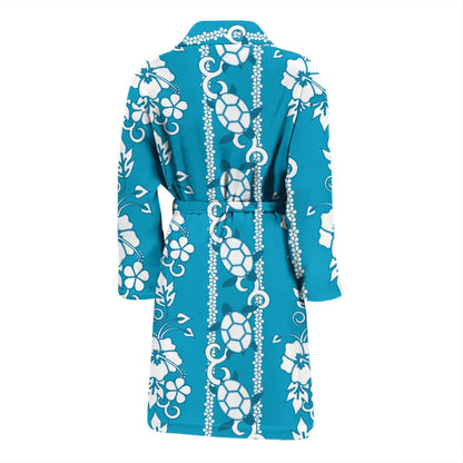 Hawaiian Themed Pattern Print Design H025 Men Bathrobe