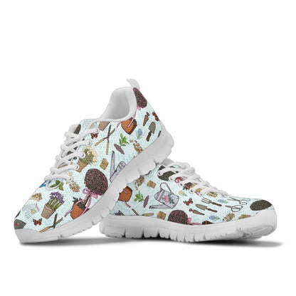Gardening Pattern Print Design G01 Sneakers White Bottom Shoes