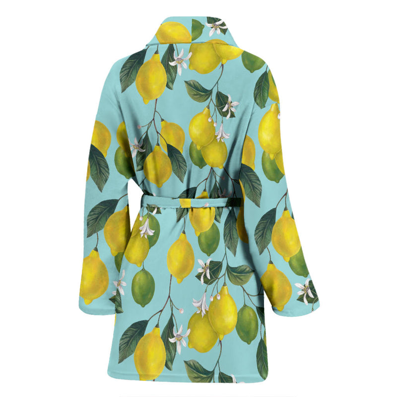 Lemon Pattern Print Design LM05 Women Bathrobe