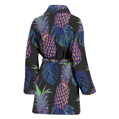 Pineapple Pattern Print Design PP04 Women Bathrobe