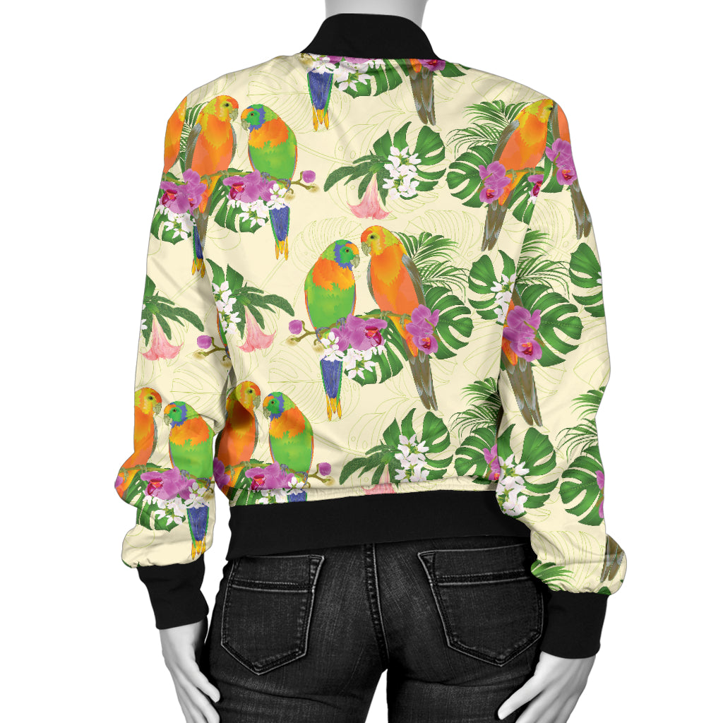 Conures Pattern Print Design 02 Women's Bomber Jacket