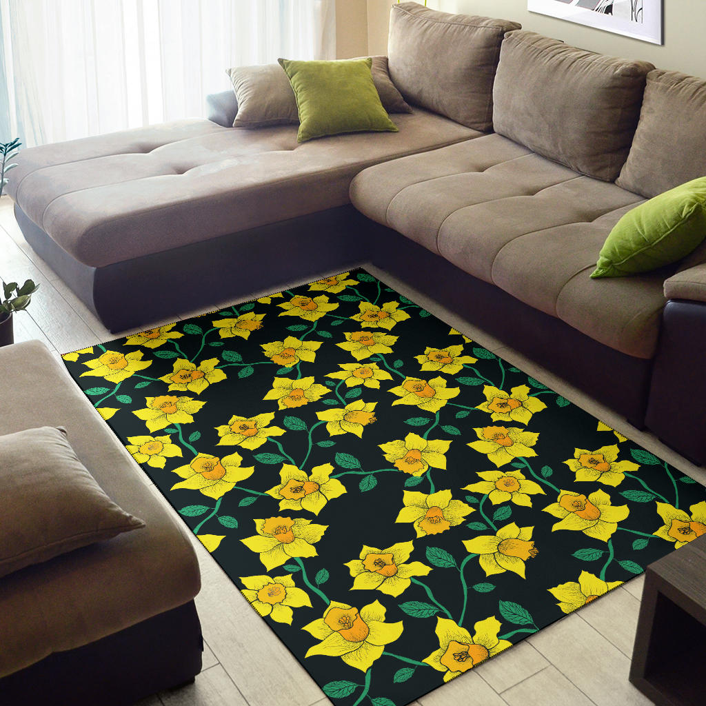 Daffodils Pattern Print Design DF03 Area Rugs