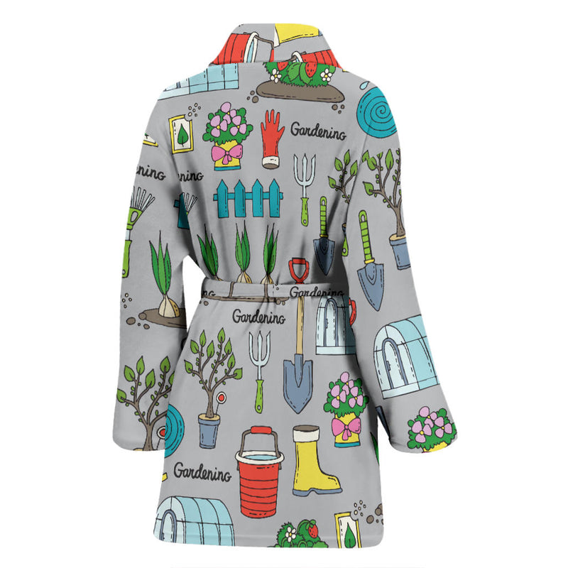 Gardening Pattern Print Design G07 Women Bathrobe