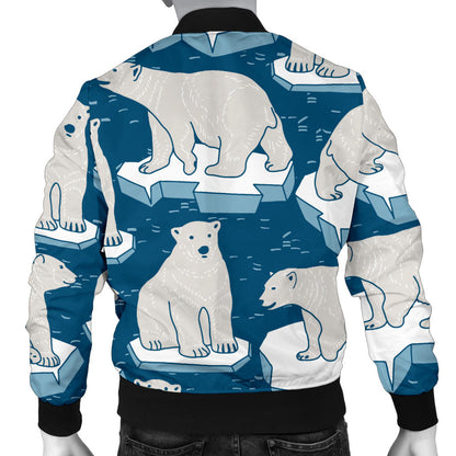 Polar Bear Pattern Print Design PB03 Men Bomber Jacket