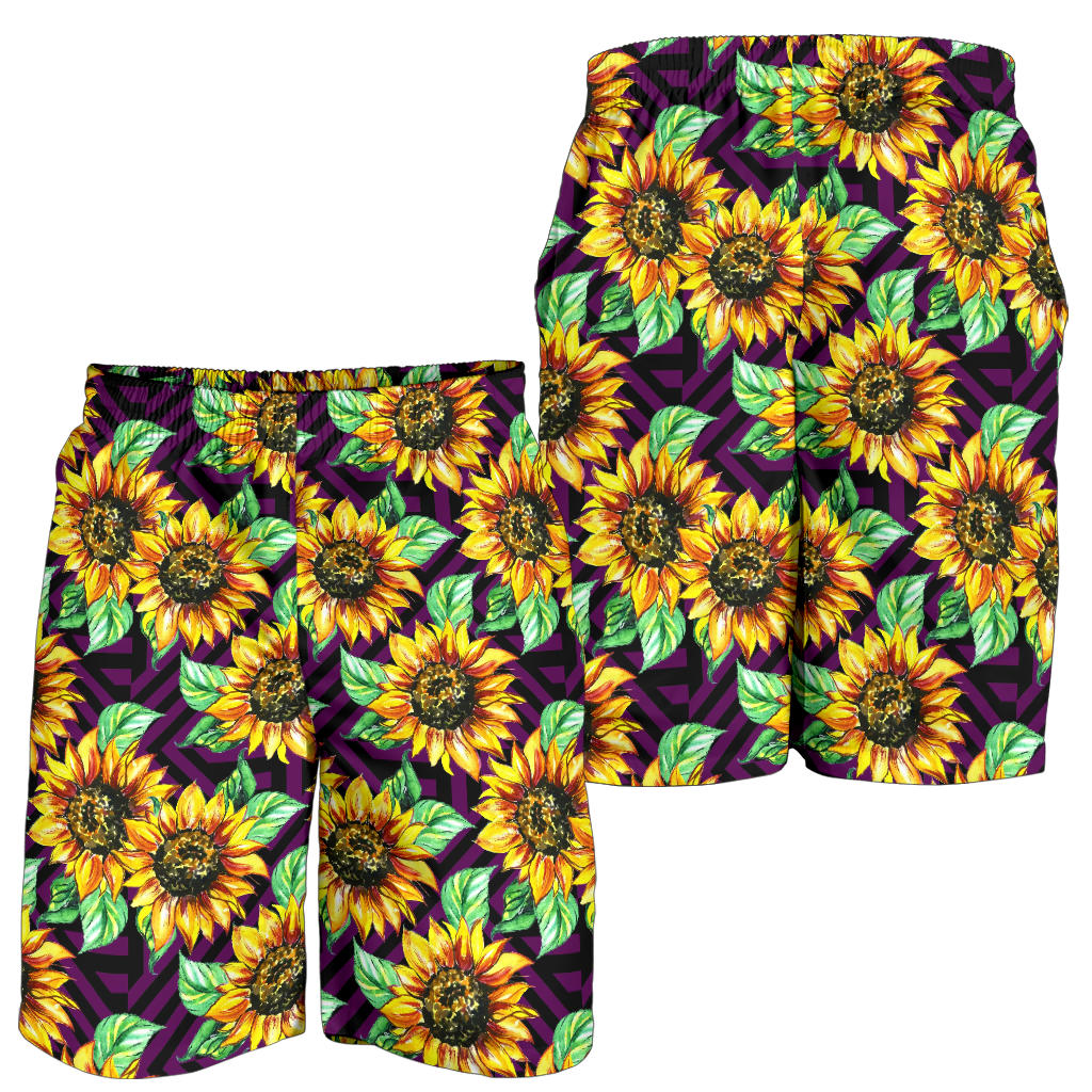 Sunflower Pattern Print Design SF012 Mens Shorts
