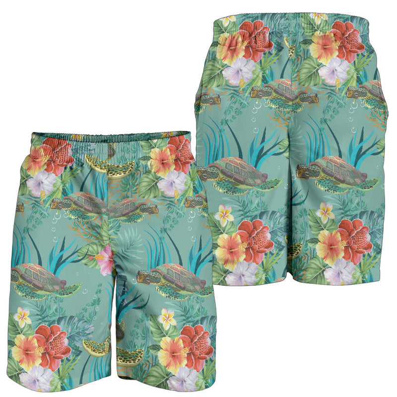 Sea Turtle Pattern Print Design T012 Mens Shorts