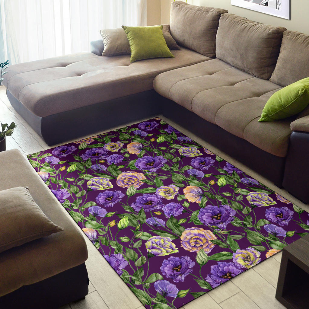 Lisianthus Pattern Print Design LT03 Area Rugs