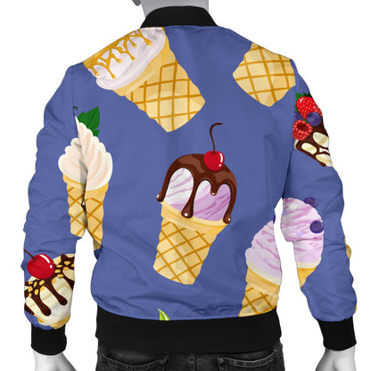 Ice Cream Pattern Print Design IC03 Men Bomber Jacket