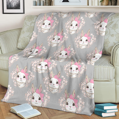 Rabbit Pattern Print Design RB07 Fleece Blanket