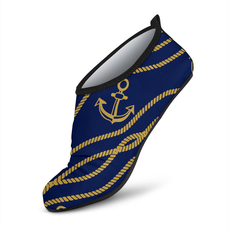 Nautical Anchor Rope Pattern Aqua Water Shoes