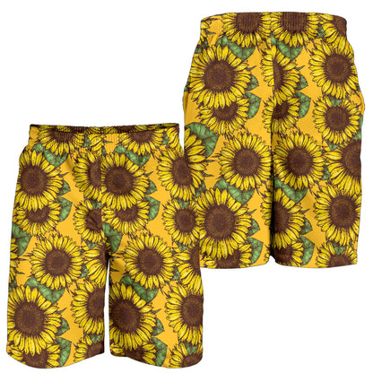 Sunflower Pattern Print Design SF04 Mens Shorts