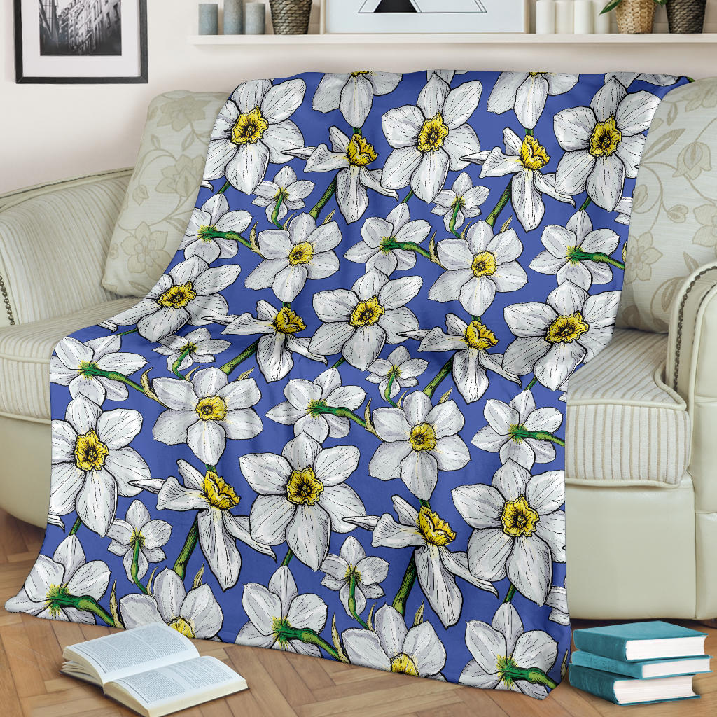 Daffodils Pattern Print Design DF08 Fleece Blanket