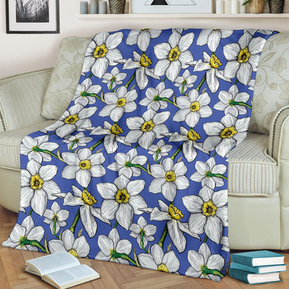 Daffodils Pattern Print Design DF08 Fleece Blanket