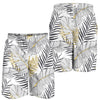 Gold Glitter Tropical Palm Leaves Mens Shorts