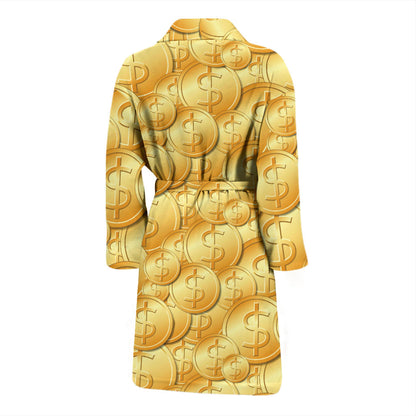 Dollar Pattern Print Design DO03 Men Bathrobe