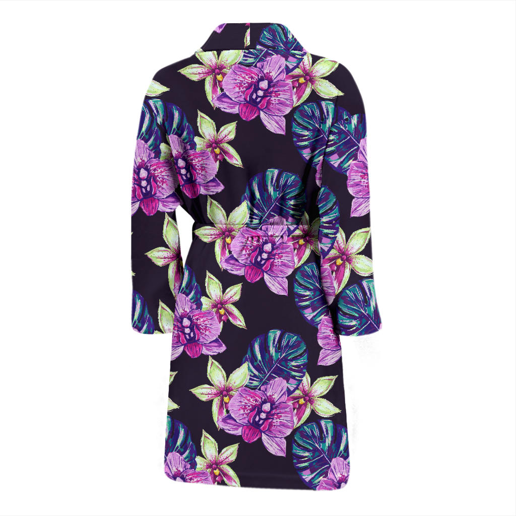 Orchid Pattern Print Design OR010 Men Bathrobe