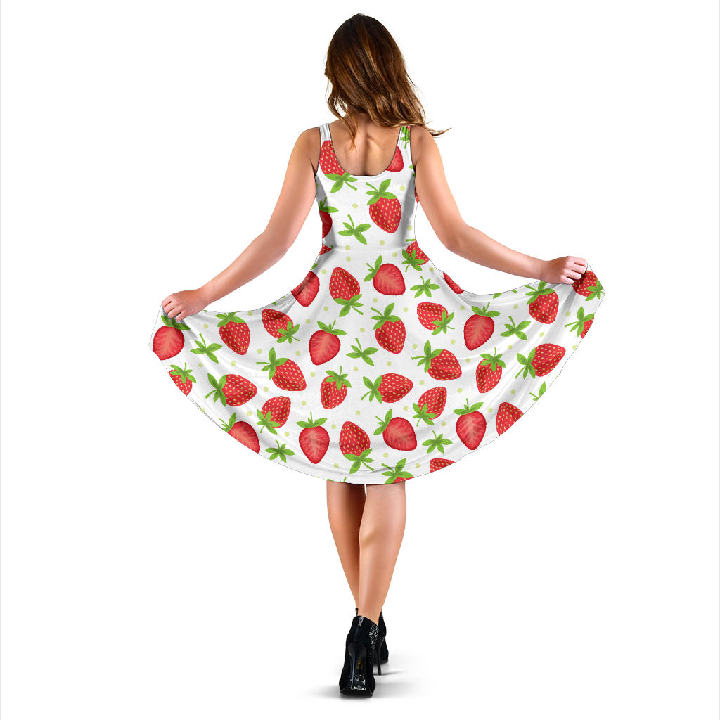 Strawberry Pattern Print Design SB07 Midi Dress