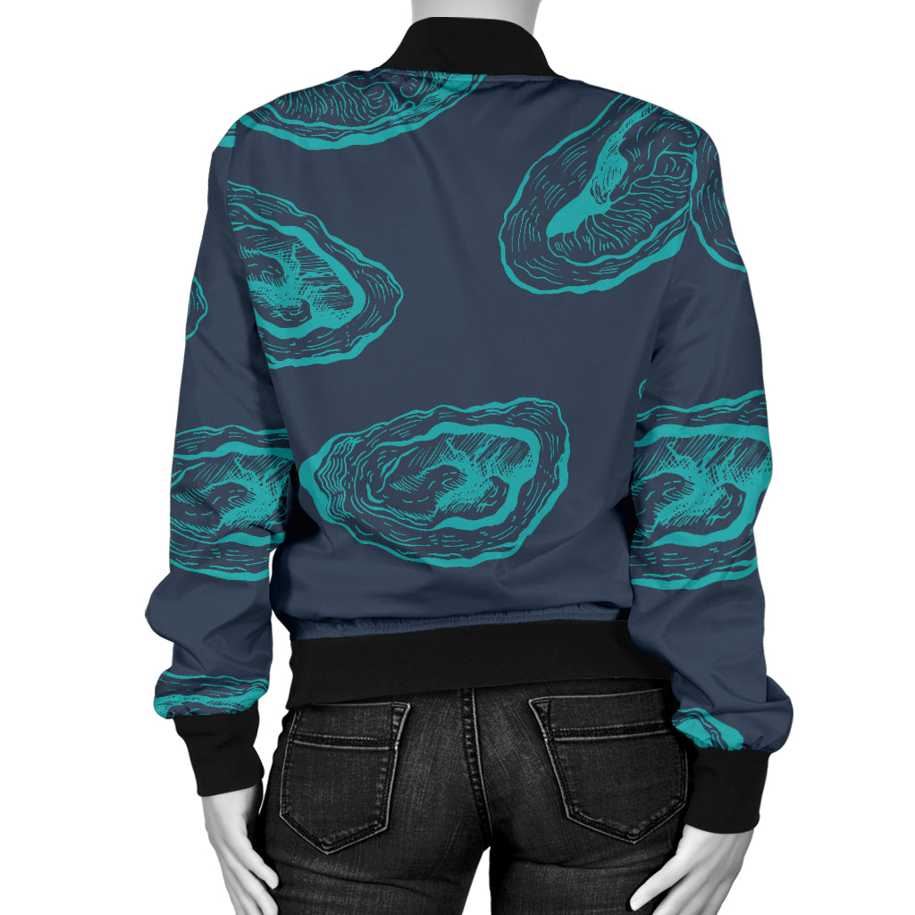 Oyster Pattern Print Design 01 Women's Bomber Jacket