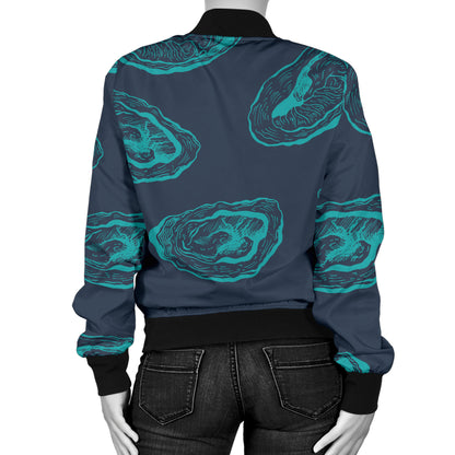 Oyster Pattern Print Design 01 Women's Bomber Jacket
