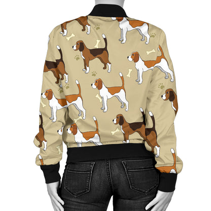 Beagle Pattern Print Design 01 Women's Bomber Jacket