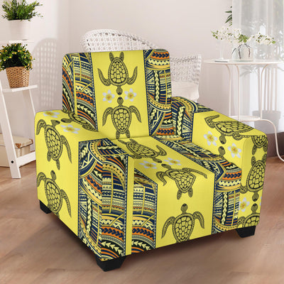 Polynesian Turtle Hawaiian Design Print Armchair Slipcover