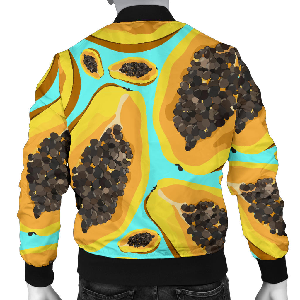 Papaya Pattern Print Design PP03 Men Bomber Jacket