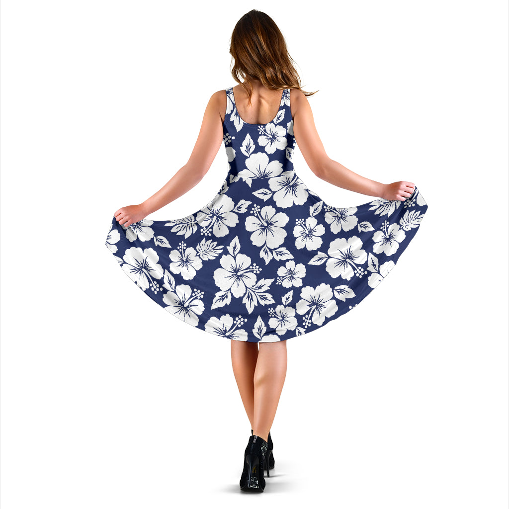 Hibiscus Pattern Print Design HB012 Midi Dress