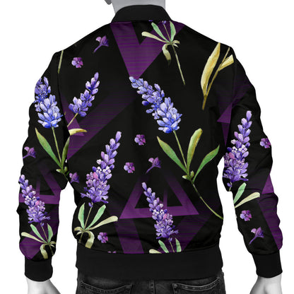 Lavender Pattern Print Design LV07 Men Bomber Jacket