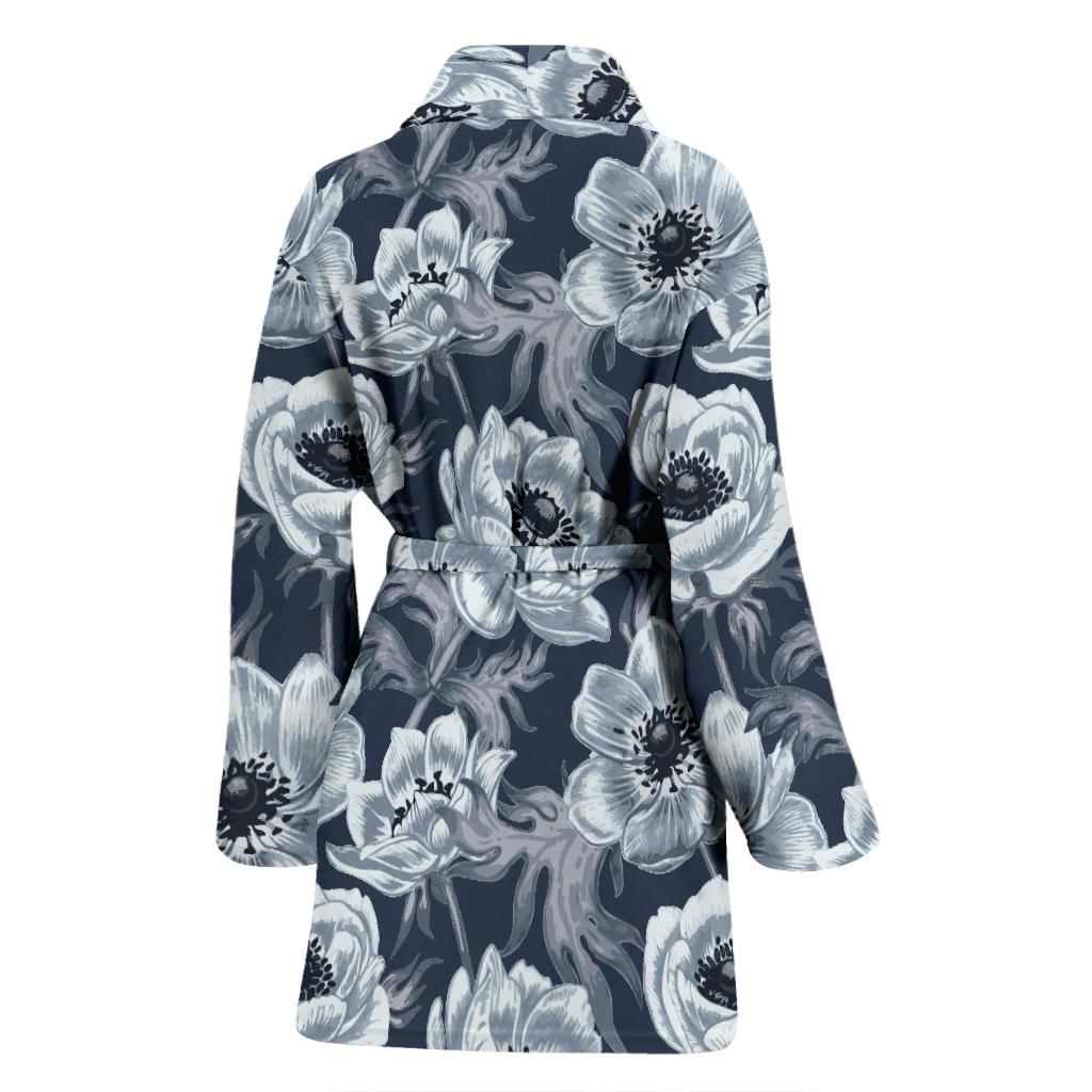 Anemone Pattern Print Design AM09 Women Bathrobe