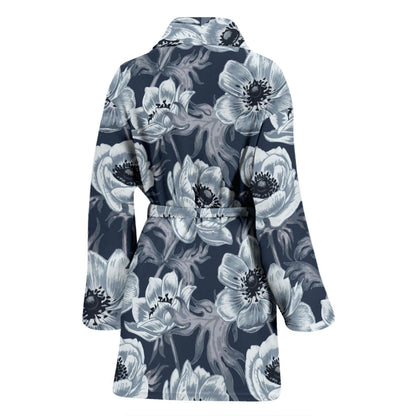 Anemone Pattern Print Design AM09 Women Bathrobe