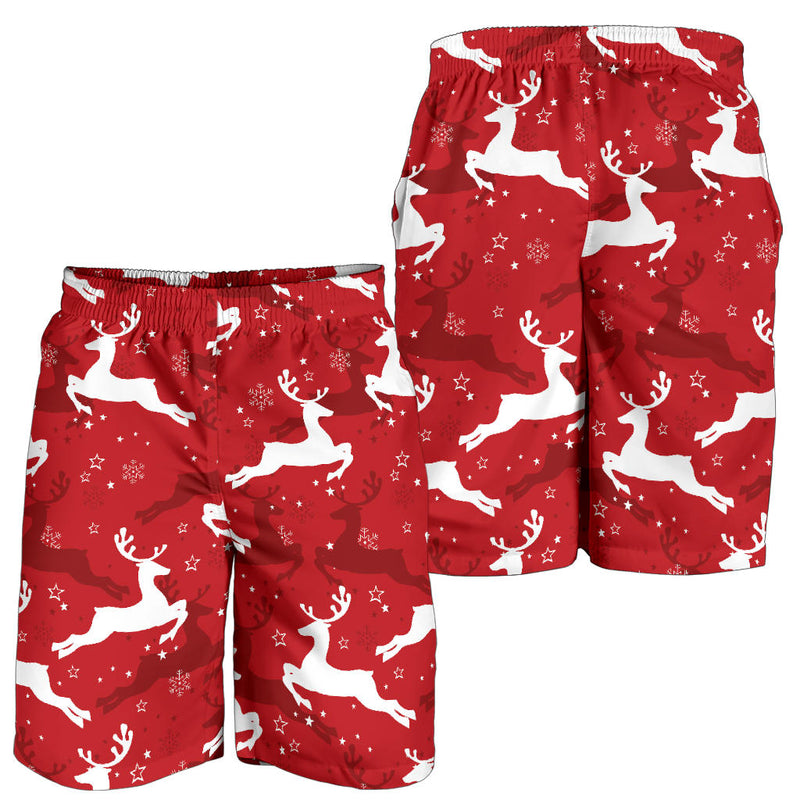 Reindeer Red Pattern Print Design 01 Mens Shorts