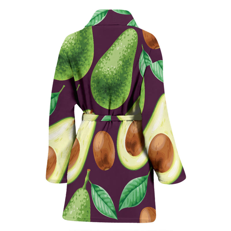 Avocado Pattern Print Design AC08 Women Bathrobe