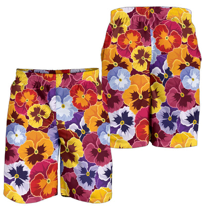 Pansy Pattern Print Design PS01 Mens Shorts