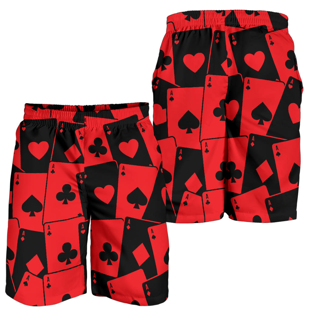 Poker Cards Pattern Print Design A01 Mens Shorts