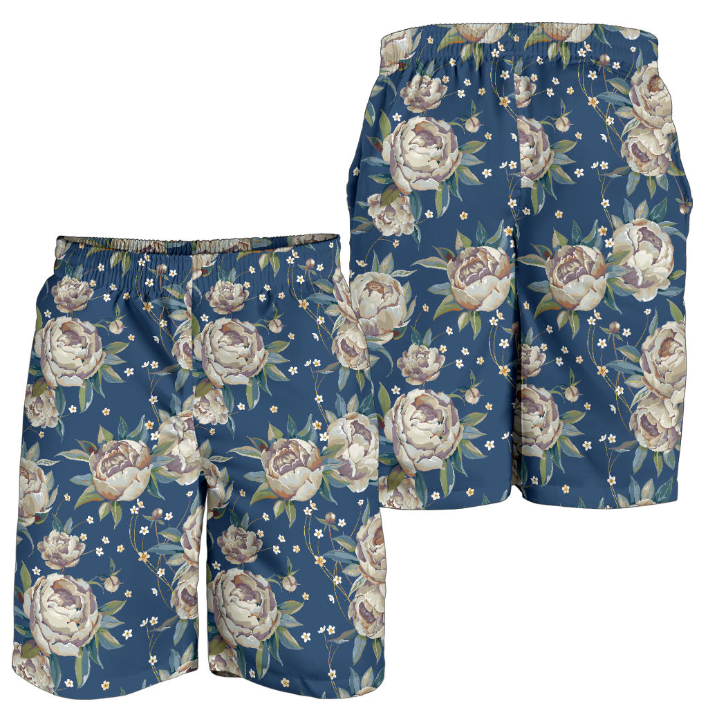Peony Pattern Print Design A03 Mens Shorts